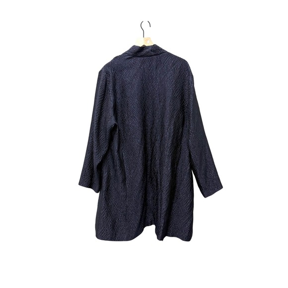 EILEEN FISHER Wavy Silk Diamond Shawl Collar Long Jacket 3X New With Tags - Picture 8 of 8